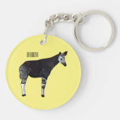 Okapi cartoon illustratie sleutelhanger (Achterkant)