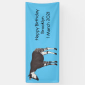 Okapi cartoon illustratie spandoek (Verticaal)
