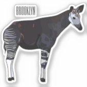 Okapi cartoon illustratie sticker (Voorkant)