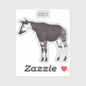 Okapi cartoon illustratie sticker (Vel)