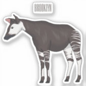 Okapi cartoon illustratie sticker (Voorkant)