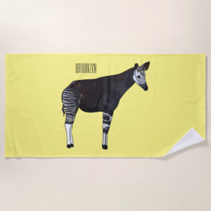 Okapi cartoon illustratie strandlaken