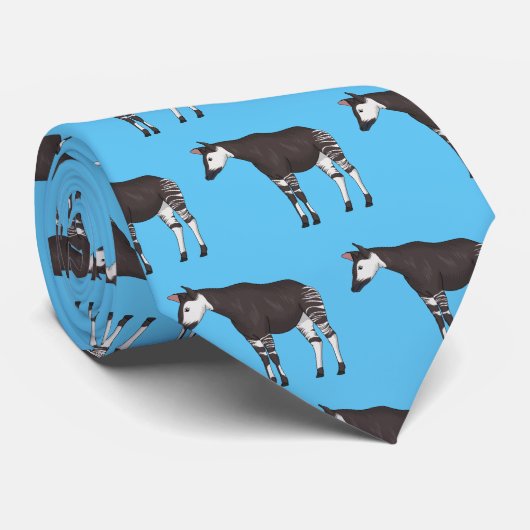 Okapi cartoon illustratie stropdas (Opgerold)