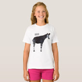 Okapi cartoon illustratie t-shirt (Voorkant volledig)
