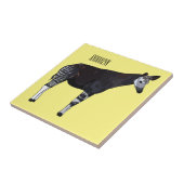 Okapi cartoon illustratie tegeltje (Zijkant)
