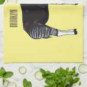 Okapi cartoon illustratie theedoek (Gevouwen)