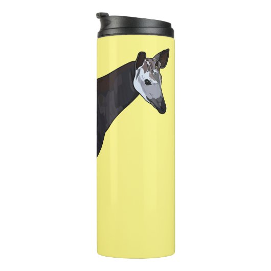 Okapi cartoon-illustratie thermosbeker (Geroteerd rechts)