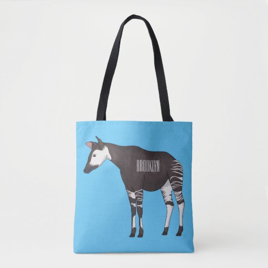 Okapi cartoon illustratie tote bag (Voorkant)