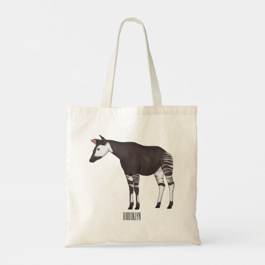 Okapi cartoon illustratie tote bag (Achterkant)