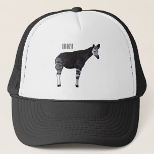 Okapi cartoon illustratie trucker pet