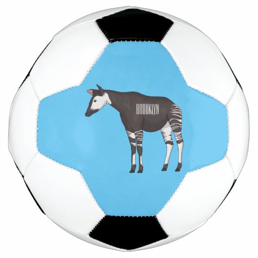 Okapi cartoon illustratie voetbal (Voorkant)