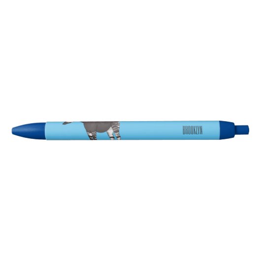 Okapi cartoon illustratie zwarte inkt pen (Voorkant)