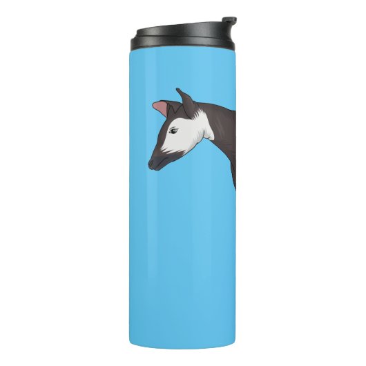 Okapi cartoon illustration thermosbeker (Gedraaid links)