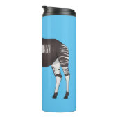 Okapi cartoon illustration thermosbeker (Geroteerd rechts)