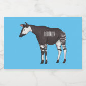 Okapi cartoon illustration voedselcontainer etiket (Enkel label)