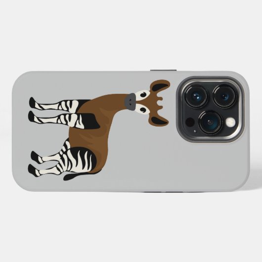 Okapi-Cartoon, Majestic Okapi Animal, Okapi Lovers iPhone Hoesje (Achterkant horizontaal)