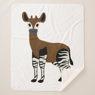 Okapi-Cartoon, Majestic Okapi Animal, Okapi Lovers Sherpa Deken