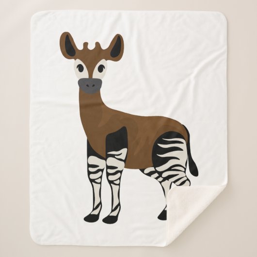 Okapi-Cartoon, Majestic Okapi Animal, Okapi Lovers Sherpa Deken (Voorkant)