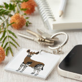 Okapi-Cartoon, Majestic Okapi Animal, Okapi Lovers Sleutelhanger (Voorkant Rechts)