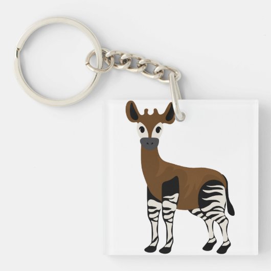 Okapi-Cartoon, Majestic Okapi Animal, Okapi Lovers Sleutelhanger (voorkant)