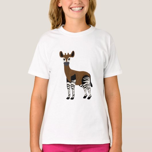 Okapi-Cartoon, Majestic Okapi Animal, Okapi Lovers T-shirt (Voorkant)