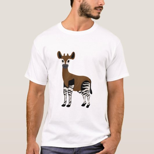 Okapi-Cartoon, Majestic Okapi Animal, Okapi Lovers T-shirt (Voorkant)