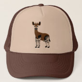 Okapi-Cartoon, Majestic Okapi Animal, Okapi Lovers Trucker Pet (Voorkant)