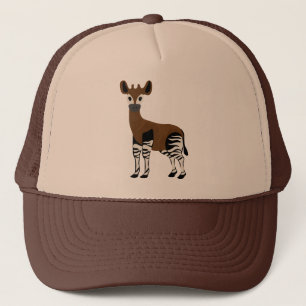 Okapi-Cartoon, Majestic Okapi Animal, Okapi Lovers Trucker Pet