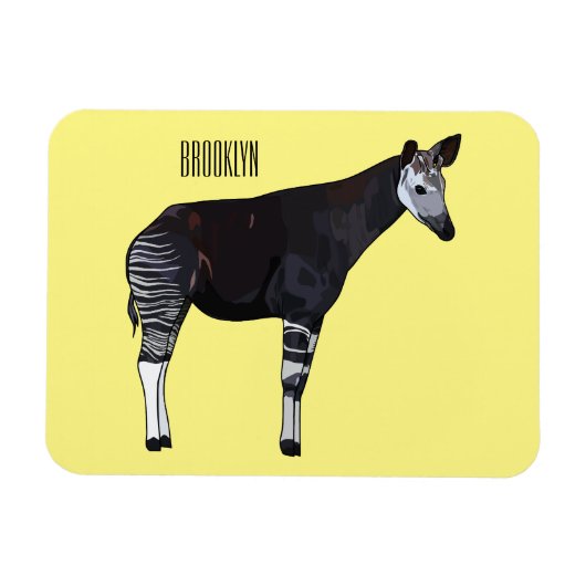 Okapi cartoonillustratie magneet (Horizontaal)