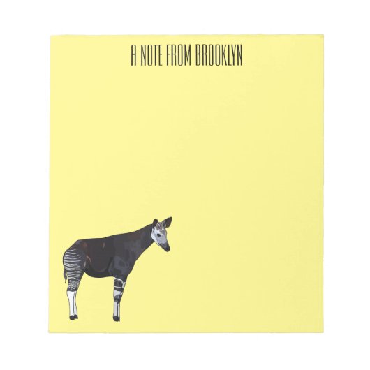 Okapi cartoonillustratie notitieblok (Voorkant)