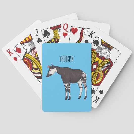 Okapi cartoonillustratie pokerkaarten (Achterkant)