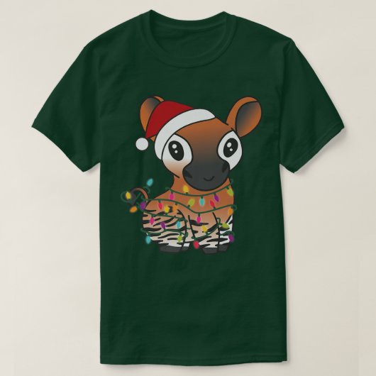 Okapi Christmas Christmas Animal Fairy Lights With T-shirt (Design voorkant)