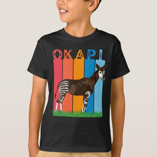 Okapi Fan Colorful Bars T-Shirt (Voorkant)
