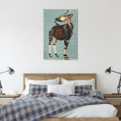 OKAPI & FEATHERS CANVAS AFDRUK (Insitu (Slaapkamer))