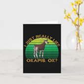 Okapi Funny Animal Quote met vormontwerp Kaart (Gele Bloem)