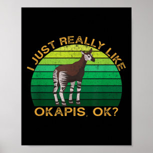Okapi Funny Animal Quote met vormontwerp Poster