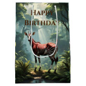 Okapi in het regenwoud, (Zebra Giraffe) Medium Cadeauzakje (Achterkant)