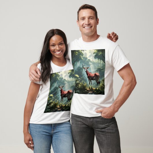 Okapi in het regenwoud (Zebra Giraffe), T-shirt (Unisex)