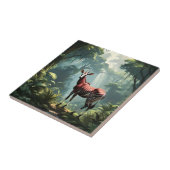 Okapi in het regenwoud, (Zebra Giraffe) Tegeltje (Zijkant)