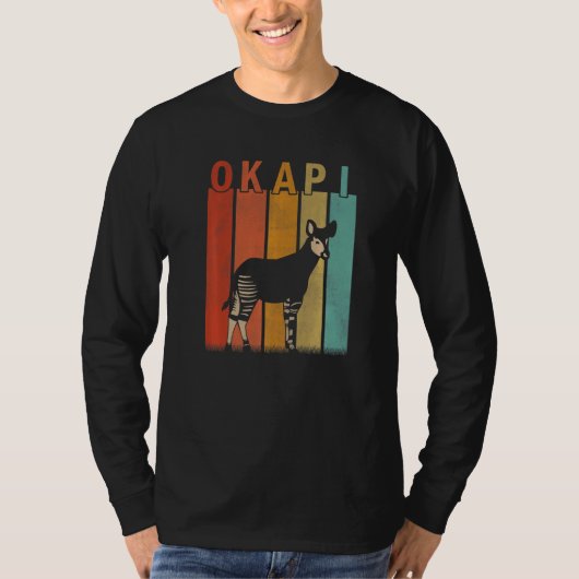 Okapi in Nood Mannen Vrouwen Kind Cute Okapi Retro T-shirt (Voorkant)