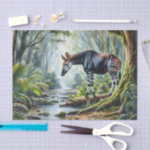Okapi in regenwoud aquarel kunst tissuepapier (Craft)