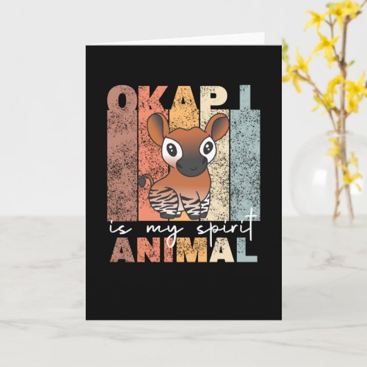 Okapi is mijn levende dier - Okapis is een klap Kaart (Gele Bloem)