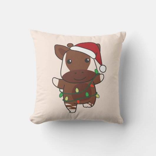 Okapi Kerst Winter Dieren Vakantie Okapis Kussen (Voorkant)