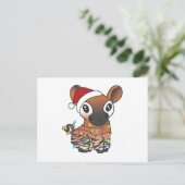 Okapi Kerstsneeuwwinterdieren Okapis Postcar Briefkaart (Staand voorkant)
