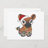 Okapi Kerstsneeuwwinterdieren Okapis Postcar Briefkaart (Voorkant / Achterkant)