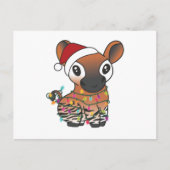 Okapi Kerstsneeuwwinterdieren Okapis Postcar Briefkaart (Voorkant)