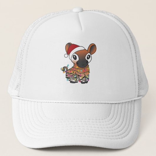 Okapi Kerstsneeuwwinterdieren Okapis Trucker Pet (Voorkant)