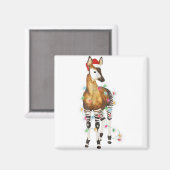 Okapi licht santa hat merry kerst magneet (Voorkant / Achterkant)