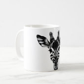 Okapi Love - Realistische zwart-wit Okapi Head T- Koffiemok (Voorkant links)