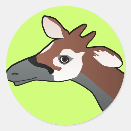 Okapi ronde Sticker (Voorkant)